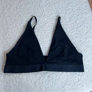 Pact Plunge Black Bralette Sz Large L